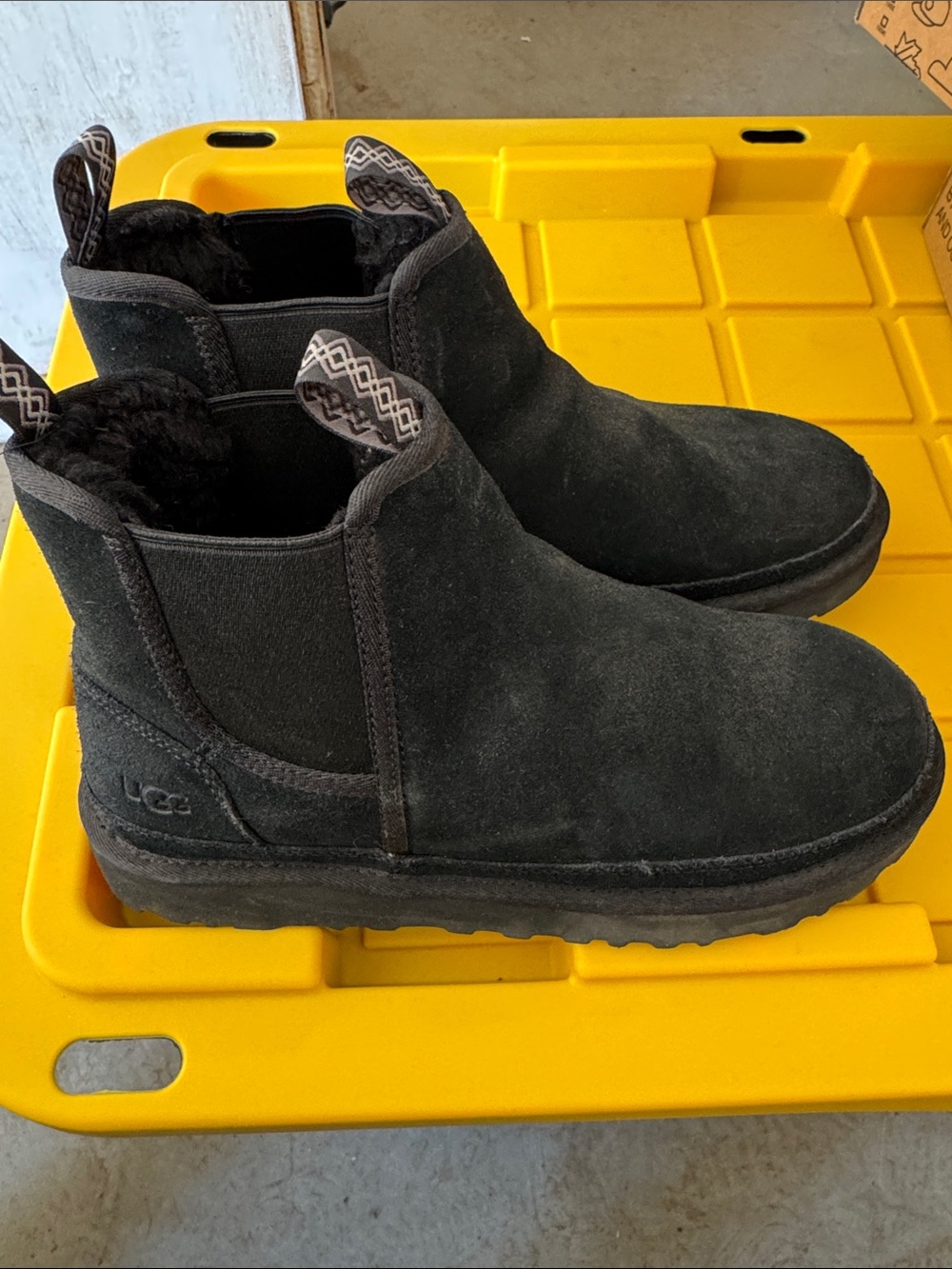 UGG Men’s Black Suede Slip-On Ankle Boots